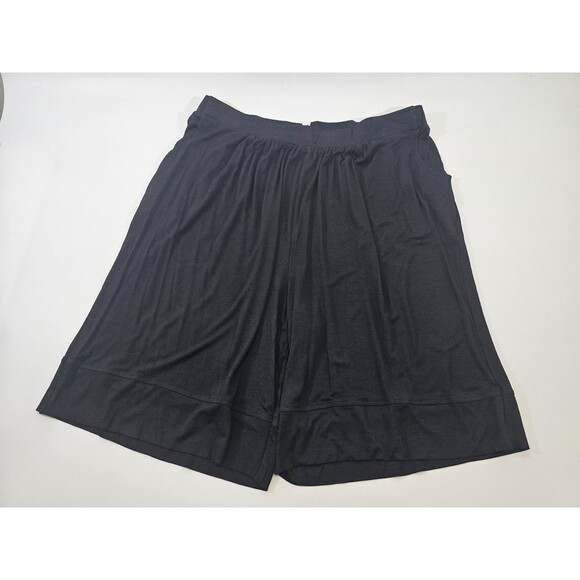 NEW Avenue 18/20 Plus Jersey Knit Shorts Elastic Waist Black Soft Casual baggy - Picture 1 of 7